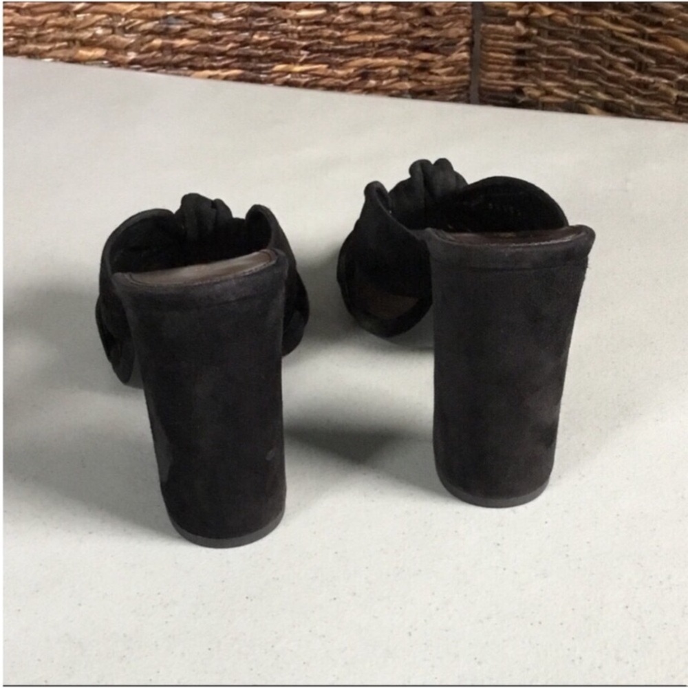 SAINT LAURENT AUTHENTIC LÓBULO 100 mm SUEDE MULE SANDALS NERO EURO SIZE 38.5B - Picture 2 of 16